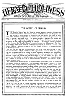 Front page of Herald of Holiness - April 21, 1926