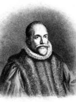 Wood-cut portrait of James Arminius 