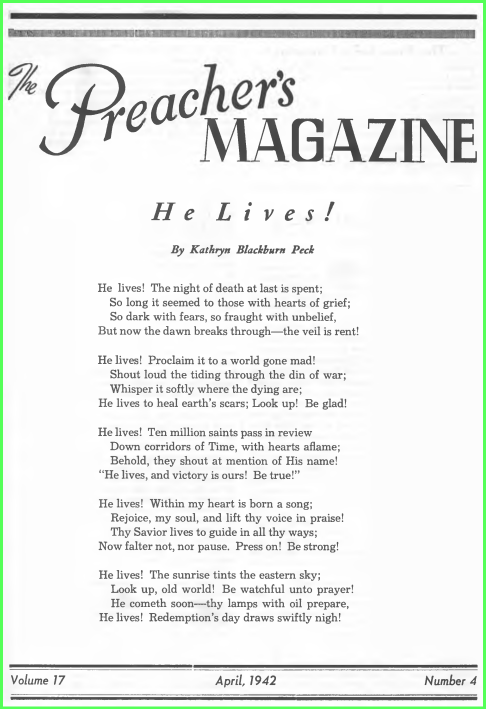 The cover of "The Preacher's Magazine"