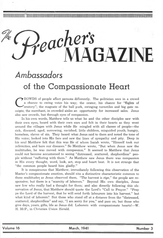 Title Page of Preacher's Magazine