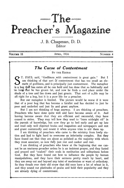 Title Page of Preacher's Magazine