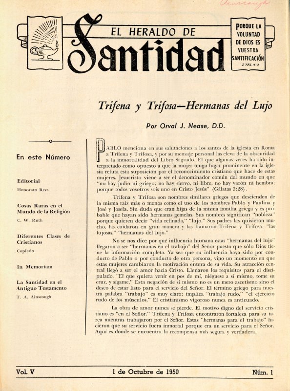 Portada Trifena y Trifosa, Hermanas del Lujo, Orval J. Nease