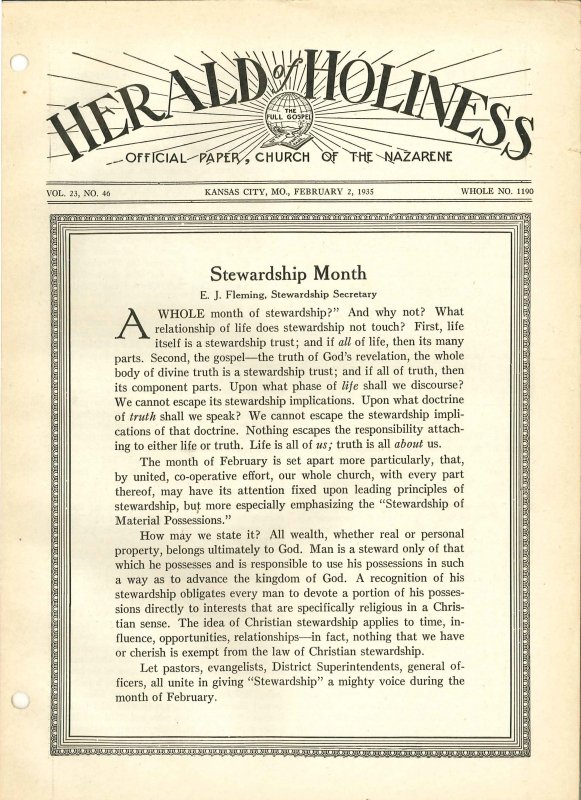 HERALD OF HOLINESS - February 2, 1935