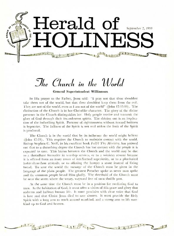 Herald of Holiness - September 2, 1959