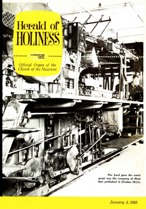 Herald of Holiness - January 3, 1962